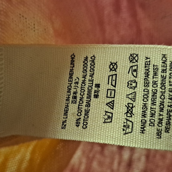 We The Free Free People Oversized Tie Dyed Striped Pamona Linen Blend Tshirt - Picture 8 of 8